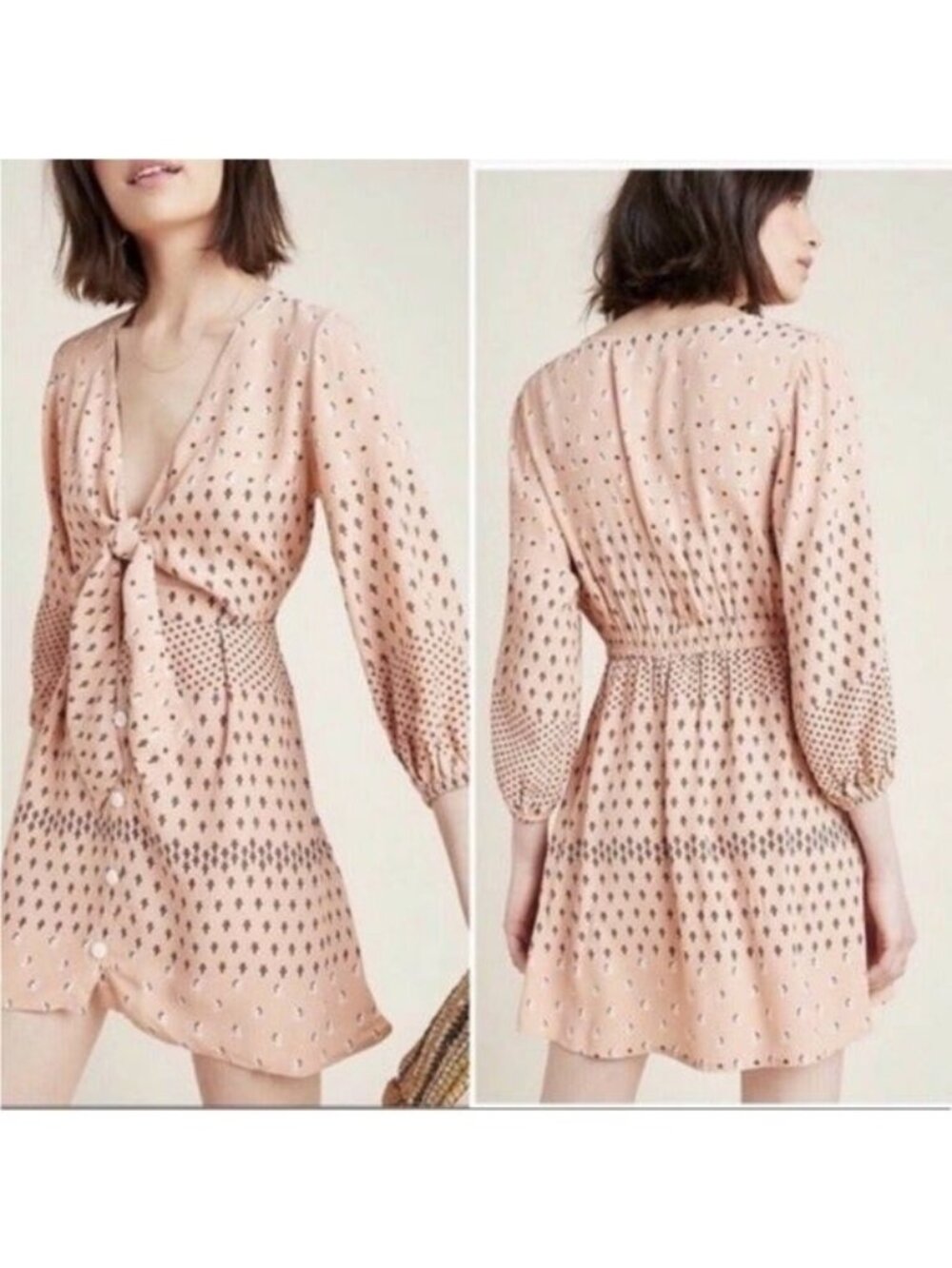 Faithful the Brand Trinidad mini Dress Tie-Front in mieke print size 6